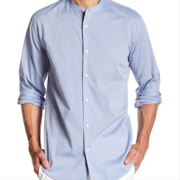 Vince Other - Vince Light Blue Button Down Shirt with Mandarin Collar